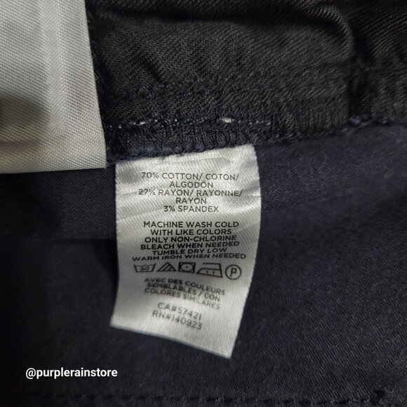 LOFT Jeans Size 24 Skinny Mid Rise Regular Fit Tummy Control Black Wash NWT - Picture 5 of 12